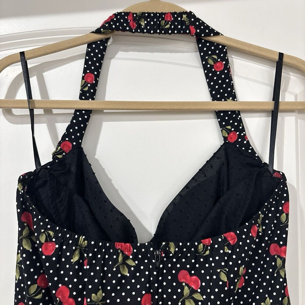 Stop Staring Dress Womens XL Wiggle Midi Retro Pinup Black Cherry Halter NEW - Picture 12 of 15